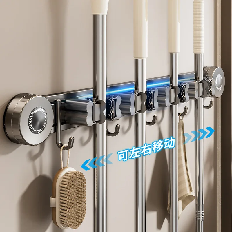 Wall Hanging Clip Suction Cup Mop No Punching Bathroom Hanging Broom Mop Hook Fixing Frame Storage Artifact
