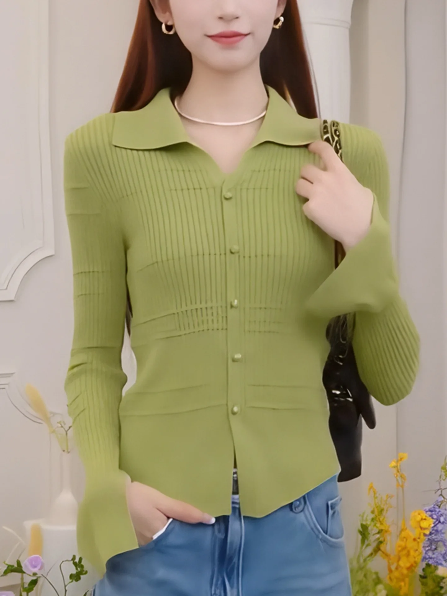 

Slim Fit Long Sve Ne Трикотаж Faionable Открытый Кардиган Корейский Sle Универсальный базовый слой irt Moisture ng