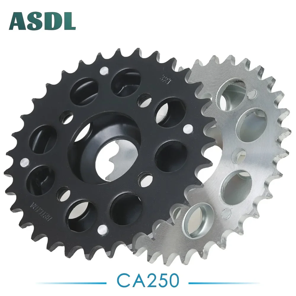 520H 14T 32T Motorcycle Transmission Drive Chain and Front Rear Sprocket Set for HONDA CA250 Rebel CA 250 14 32 Teeth 520 Chain