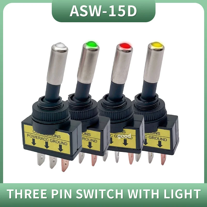 1PCS ASW-15D 12V 20A Car Auto LED Light Toggle Rocker Switch 3Pin SPST ON/OFF Sales for vehicles