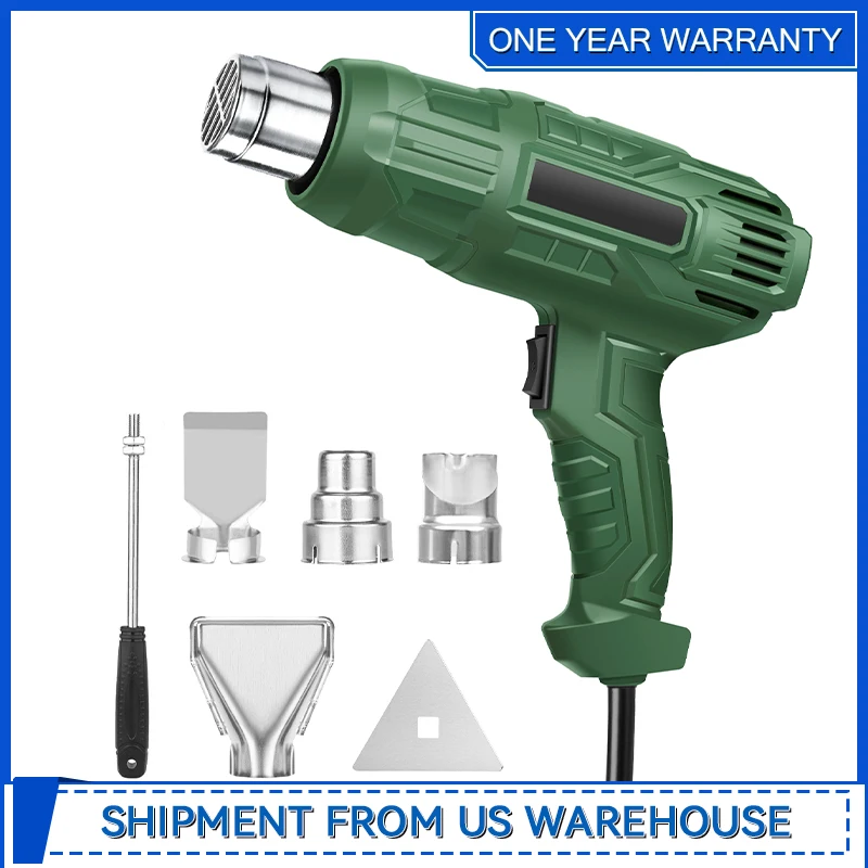 

1500W Fast-Heating Hot Air Gun Kit - Dual Temp Settings (662°F & 1022°F) with 4 Nozzles, Professional-Grade by Excited Work