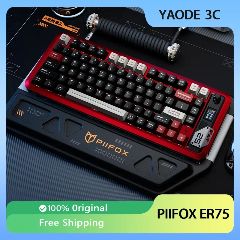 

PIIFOX ER75 Magnetic Switch Keyboard 3 Mode Gaming Mechanical Keyboard Aluminium Alloy 82keys Hot Swap Fps Gamer Accessories