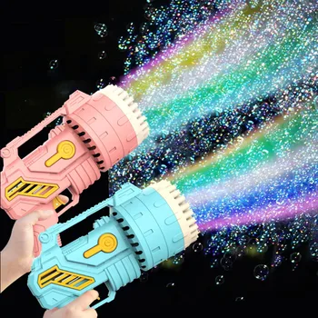 Pomperos Toys Bubble Gun Rocket 69 Holes Rocket Bubble Machine Launcher Shape Automatic Blower Soap Toys Kids Children Toy Gift