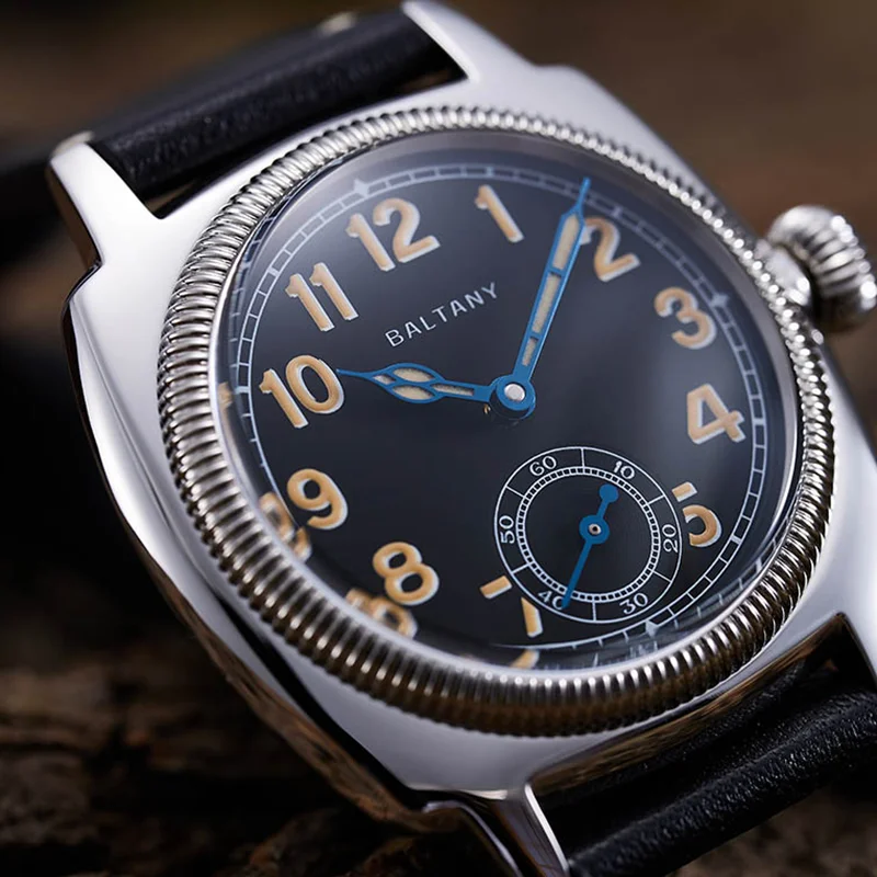 Baltany 1926 Vintage Dress Wristwatches S4036 Square Case Sub Seconds Luminou 20ATM Stainless Steel Automatic Mechanical Watches