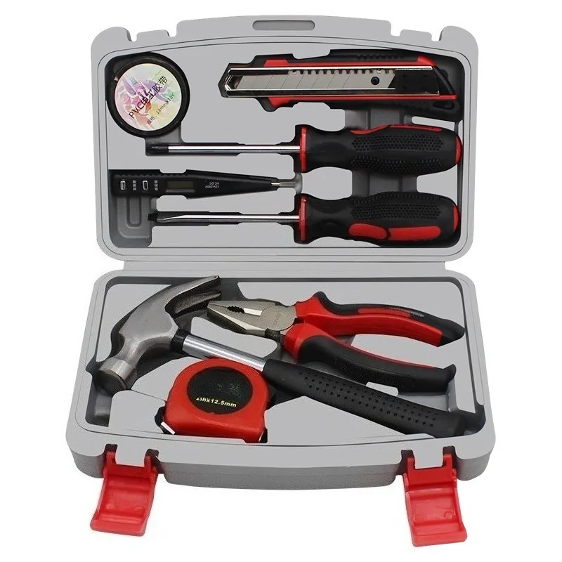 9Pcs Household Tool Set, Multi-Function Hand Tool Combination Kit with Storage Box for Home Repair & Daily DIY Maintenance