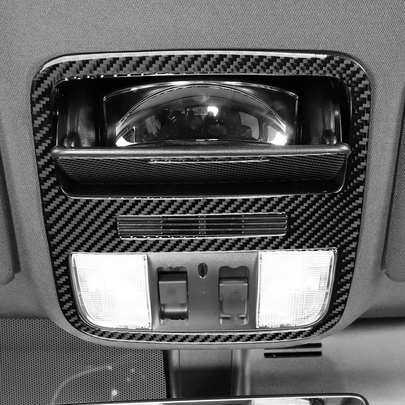 For Honda Pilot 2016-2022 Carbon Fiber Front Roof Reading Light Lamp Panel Decorative Cover Car Accessories Decoration Sticker