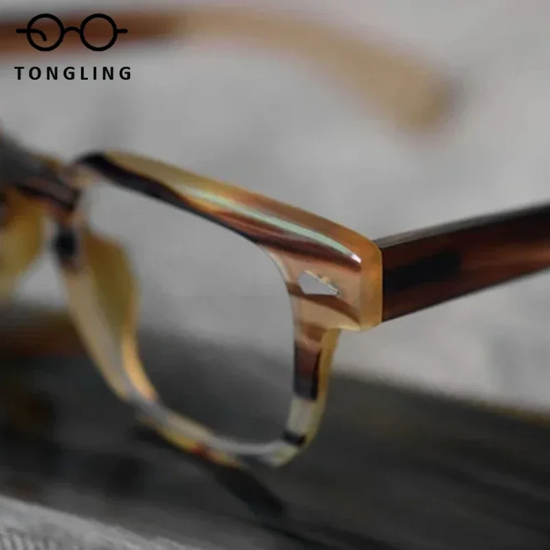 Limited Vintage Fashion Sphere Myopia Optical Eyeglass Frame 8mm Thick Natural Buffalo Horn Square Style Women Man High Quality