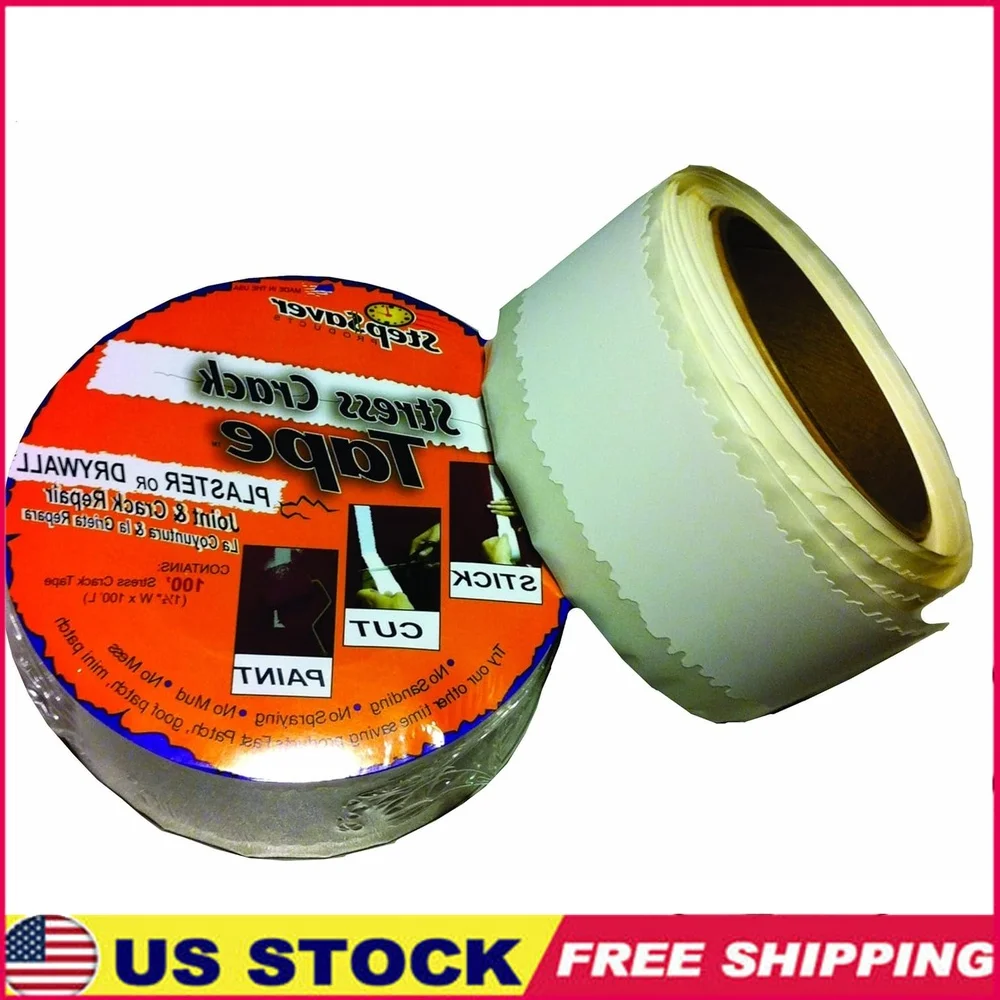 

Самоклеящаяся лента для ремонта трещин от стресса, 1,25 дюйма x 100 футов, полипропилен, гладкий рулон, пилинг-карандаш, которую можно покрасить