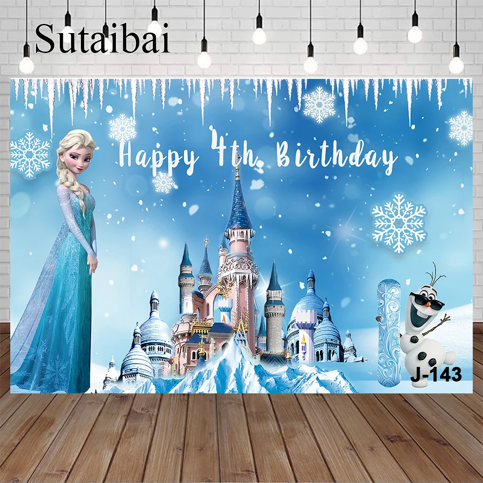 المجمدة آنا إلسا الأميرة خلفيات للحفلات للصور تخصيص عيد ميلاد سعيد الاطفال زينة حفلات استحمام الطفل لوازم الحفلات