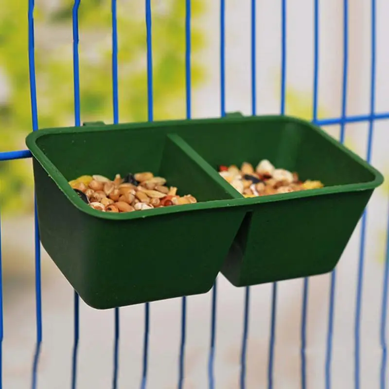 2 In1 Bird Food Water Bowl Parrot Dual Feeding Cup Plastic Pigeons Cage Water Food Feeder Bird Parrot Pet Aviary Water Box Bowl