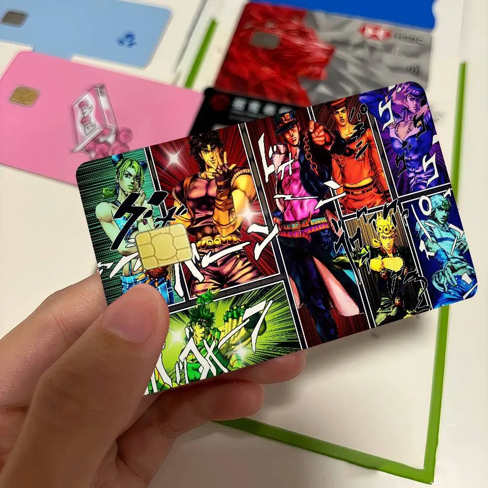 Anime JJ-oJos Bizarre Adventure Berbagai Kartu Kredit Bank Anime Stiker Tiket Bus Dekorasi Keren Stiker Tahan Air Hadiah Mainan