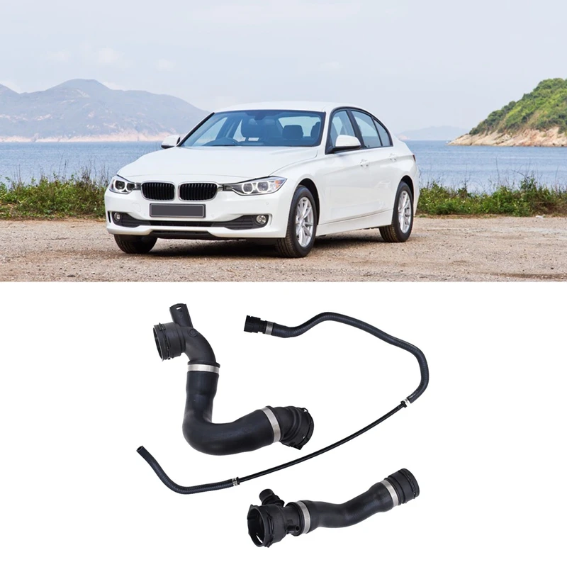 3Pcs Car Upper Lower Coolant Radiator Hose For-BMW E90 E91 E92 325I 330I 330Xi 2006 328I 328Xi 17127618510 17127531581