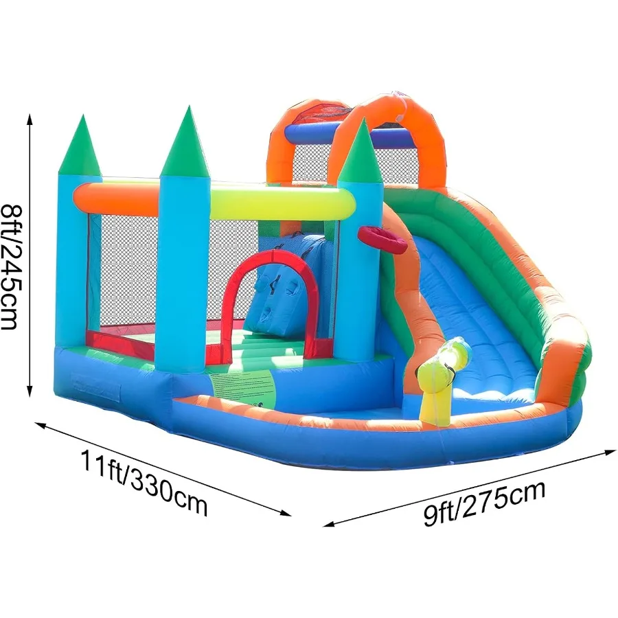 Aufblasbare Wasserrutschen Park Aufblasbare Hüpfburg Hüpfburg mit Spritzschutz Pool Kletterwand mit Gebläse