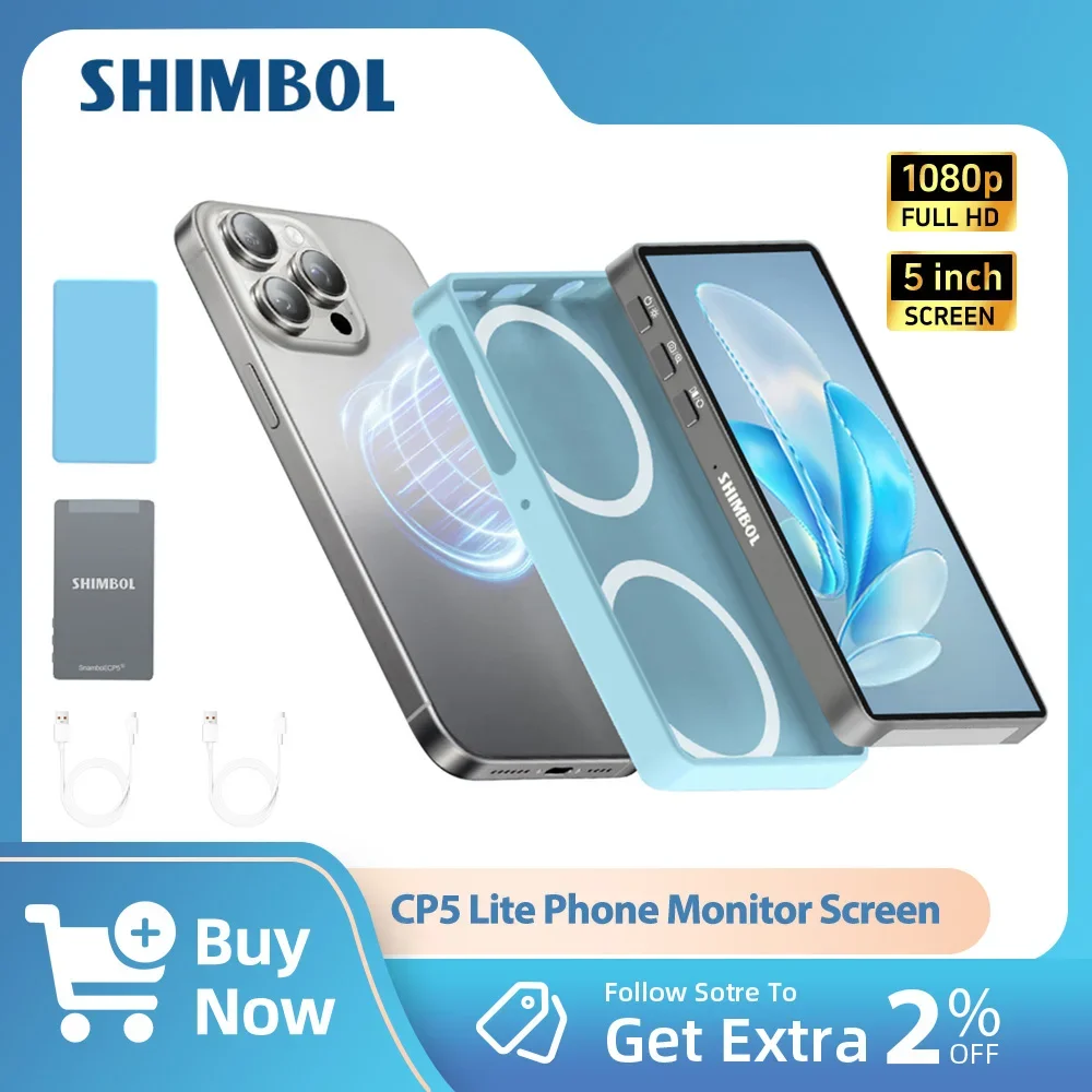 

SHIMBOL CP5 CP5 Lite 5'' 1080p Monitor Screen Phone Rear Camera Selfie Monitor for iPhone Android Selfie Vlog Live Stream TikTok