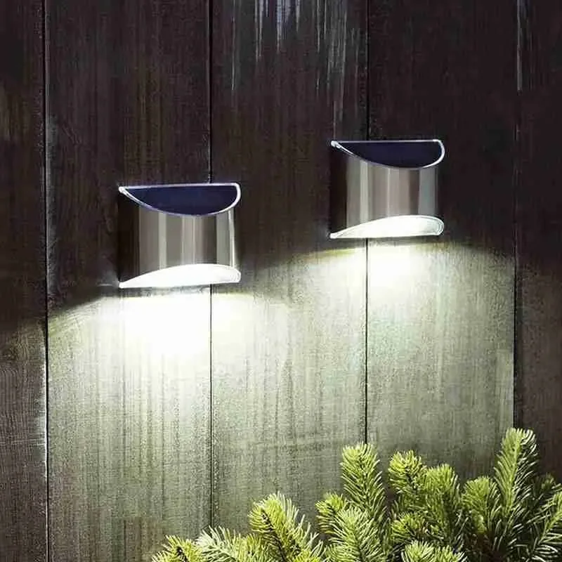 2pcs LED Solar Stairs Light with PIR Motion Sensor - Outdoor Garden Fence Lamp