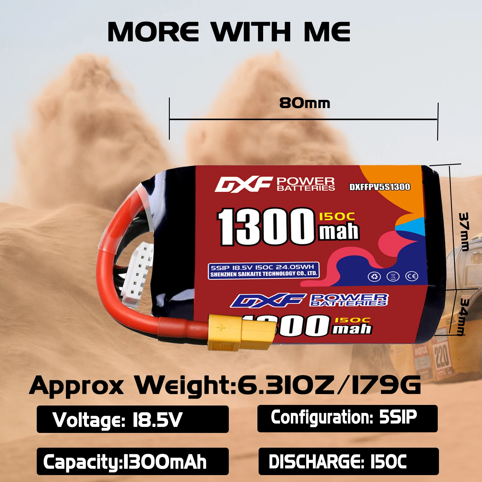 DXF Lipo 5S Battery 18.5V 1550mAh 2200mAh 1400mAh 1300mAh 150C with XT30 XT60 JST Plug for FPV Helicopter Quadcopter Drone