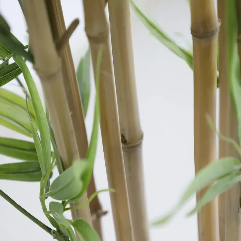 New Design Artificial Bamboo Plant for Home Office Decor in Black White Ceramic Pot with Stone Base