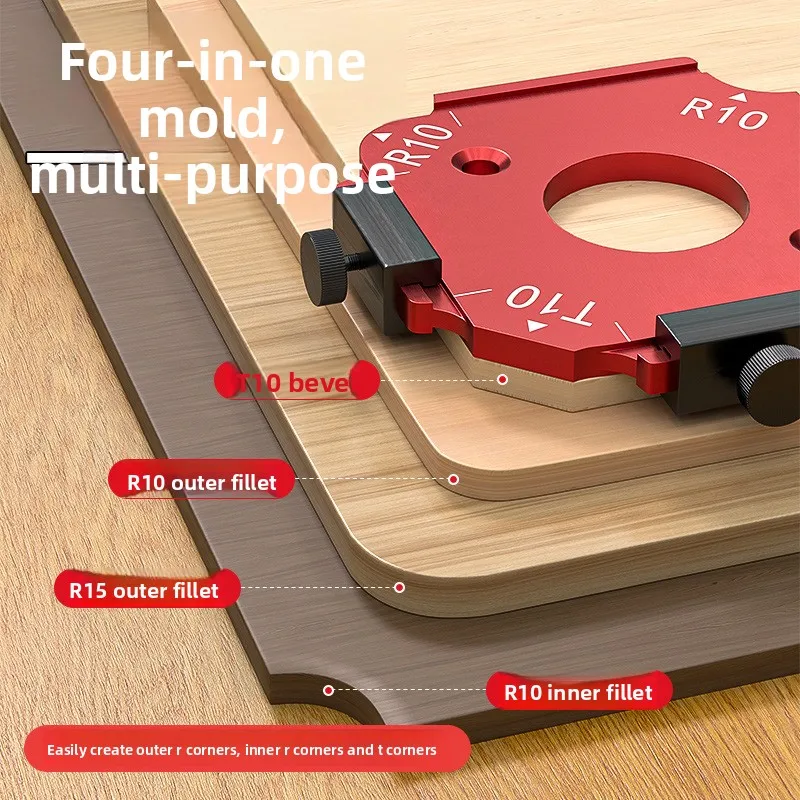 Woodworking Radius Template Router Jig Inner & Outer Round Corner Guide Table Rounding