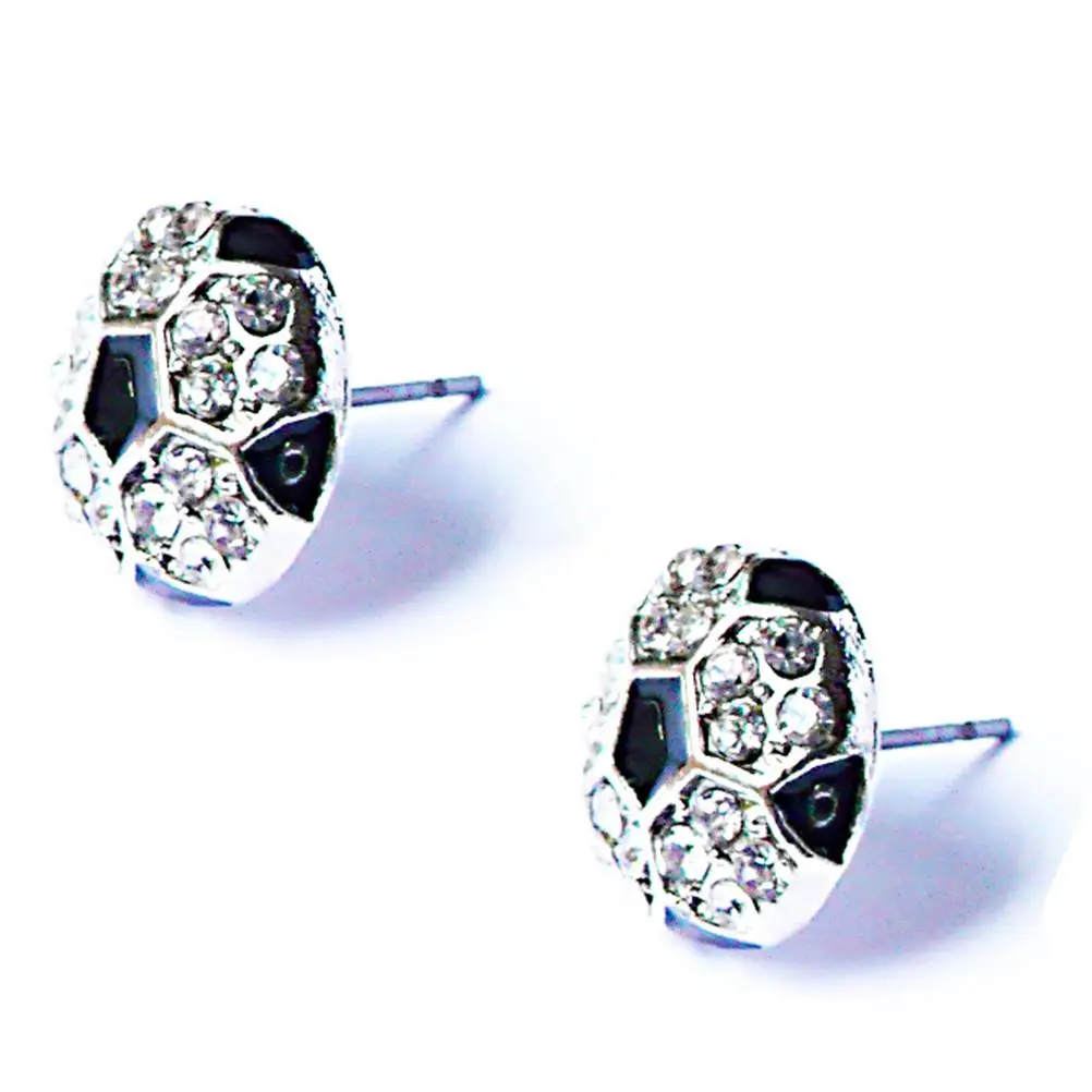 

Rhinestone Soccer Earrings Crystal Stud Cute Football Design Ear Rings for Women Girls Gift Trendy Accessories