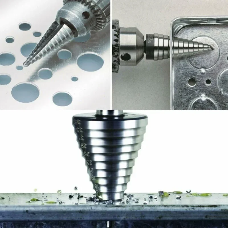 13 Steps Step Drill Bit Titanium High Speed Steel Cutter 5/7/10/12/15/17/20/22/25/27/30/32/35mm Cone Drills Hole Cutting Tools