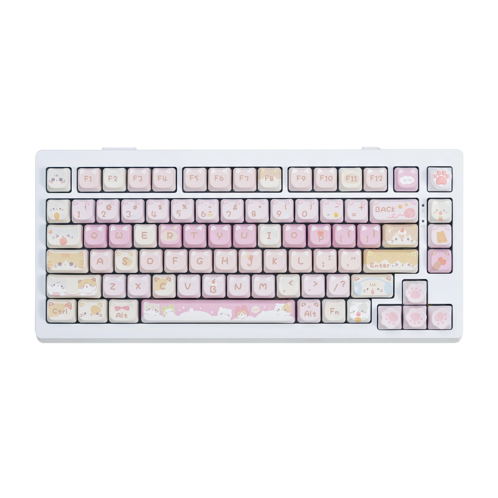 KiiBOOM x Maorbeng Meow Meow Squad Keycaps 141 Keys PBT MAO Profile Keycaps Set for Mechanical Gaming Keyboard