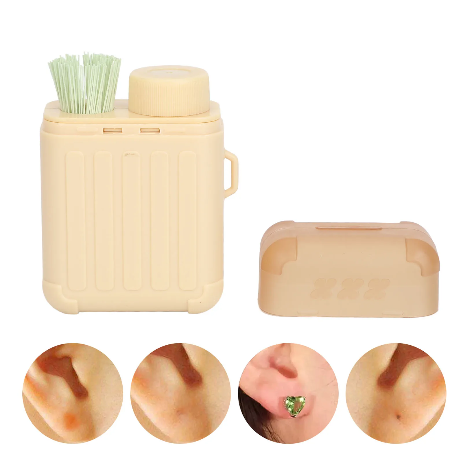 Earrings Hole Cleaning Set Effective Easy to Use Cleaning Line 10ml Liquid Ear Floss Piercing Cleaner for Home Travel