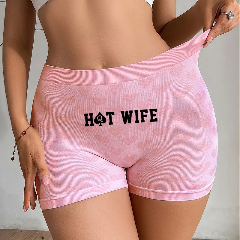 HOT WIFE Queen of Spades Womens Sexy Underwear Love Heart Pink Knitting Box Female High-waisted Comfortable Breathable Panties