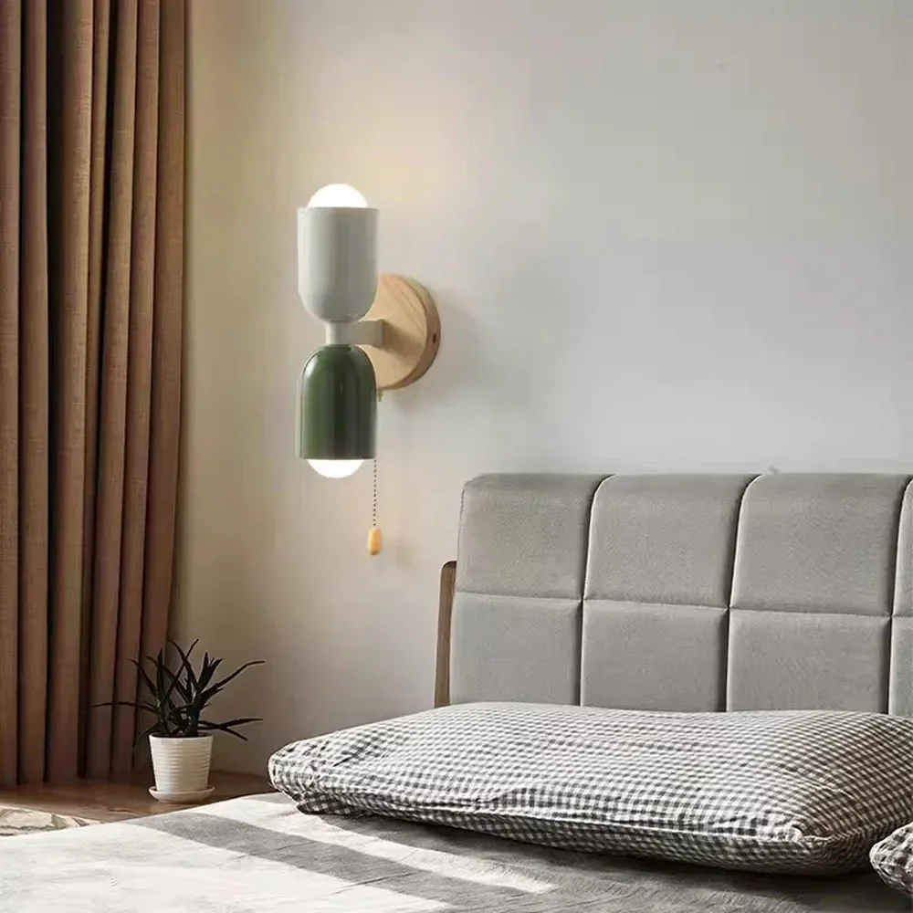 LED Medieval Wall Lamp Minimalist Cream Zipper Decorative Lighting For Bedroom Bedside Living Room Hallway Indoors Illumination