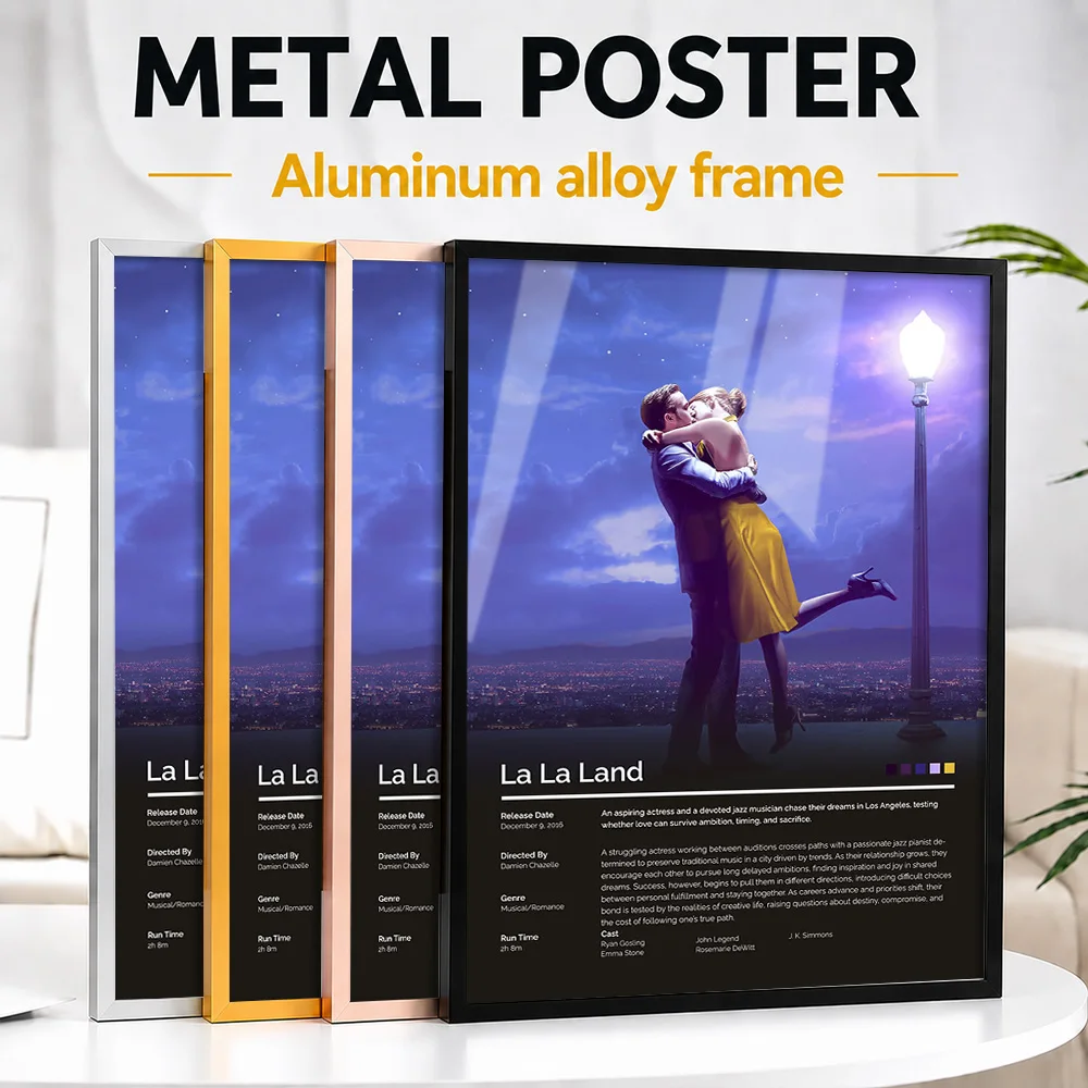 La Land Movie Metal Poster With Aluminum Alloy Frame Personalized Screen Tribute Wall Art Perfect In Theater For Story Lovers