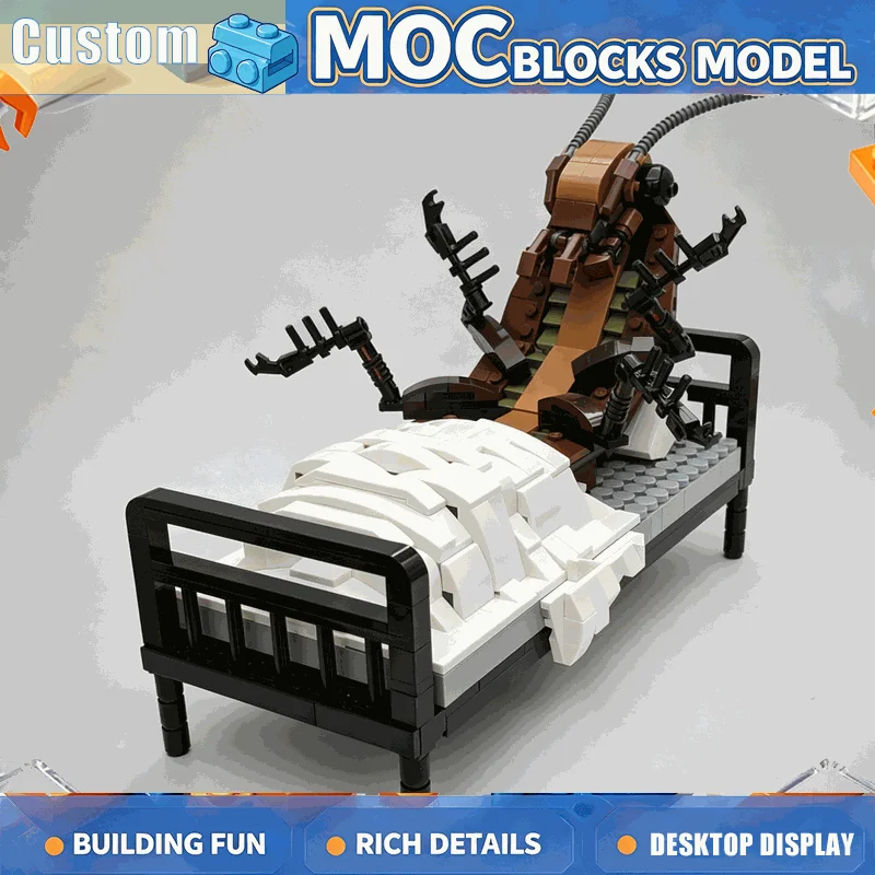 622PCS Scary Creature Transformation Scene Model MOC Building Blocks DIY Assembly Educational Creative Collection Display Gift