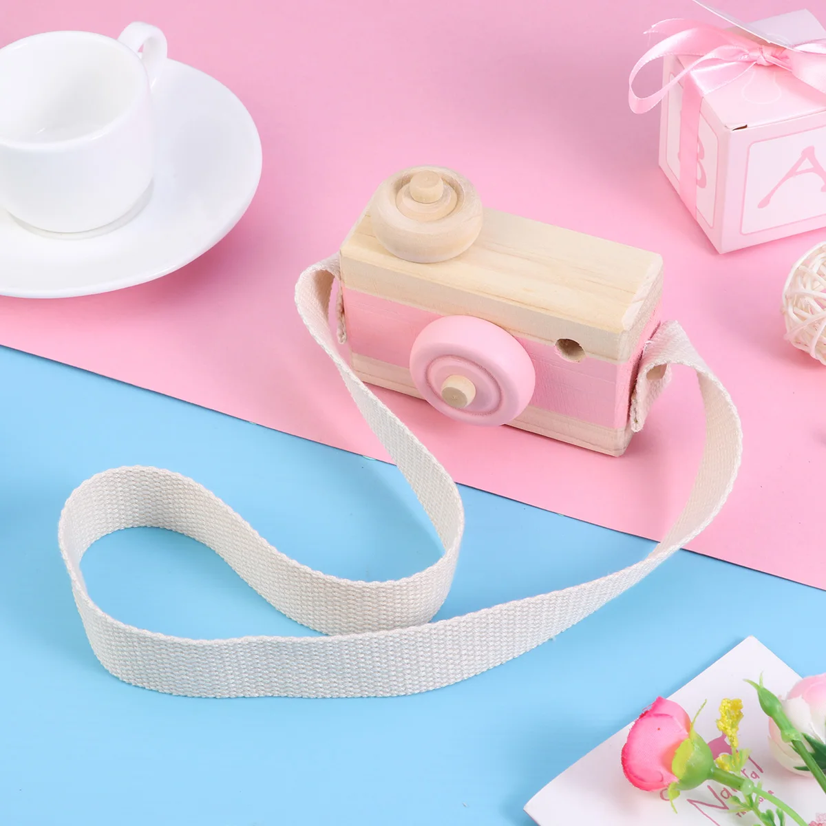 

Children's Wooden Camera Mini Toy Kids Christmas Decoration Miniature Cameras for