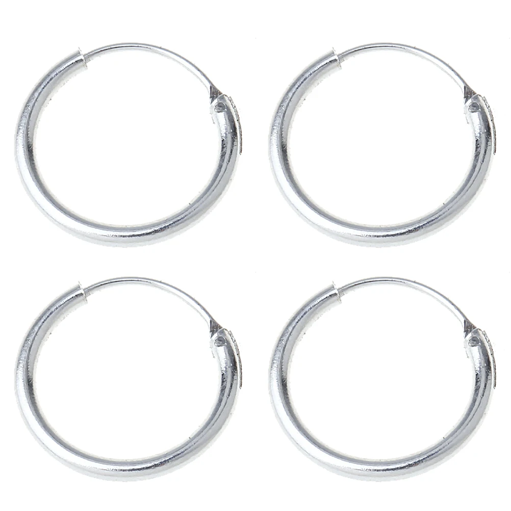 

2 Pairs Earrings Sterling Silver Jewelry Eardrop Women Jewelry Lightweight Fashion Circle Eardrop Gifts Accessories