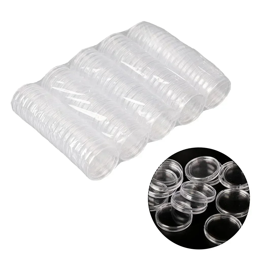 100pcs 25-39mm Transparent Plastic Coin Holder Coin Collecting Box Case For Coins Storage Capsules Protection Boxes Container