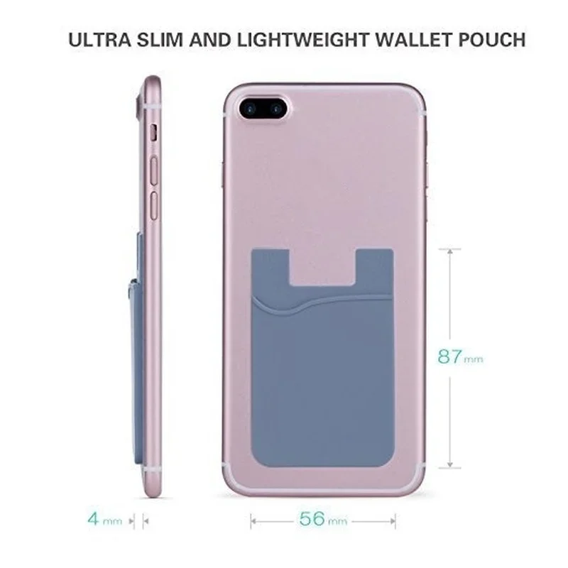 1 pz silicone affari tasca di credito adesivo moda donna uomo telefono cellulare porta carte d'identità custodia sottile custodia adesiva borse