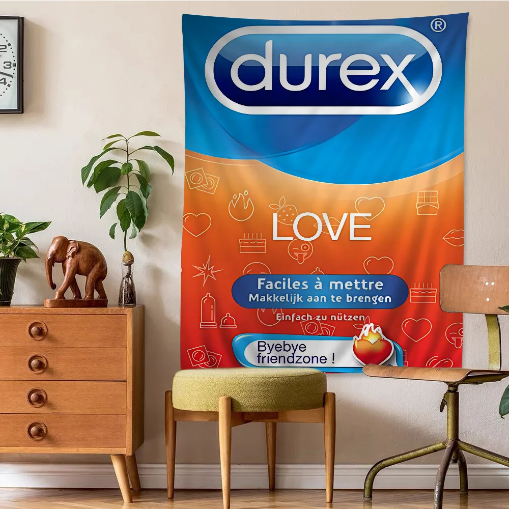 Sexy condom brand D-Durexes Tapestry Anime Tapestry Hanging Tarot Hippie Wall Rugs Dorm Wall Hanging Sheets