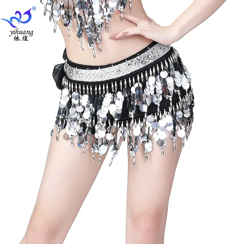 Belly Dance Waist Accessories Latin Dance Practice Dress Sequins Hip Scarves Dancetassel Waist Chain