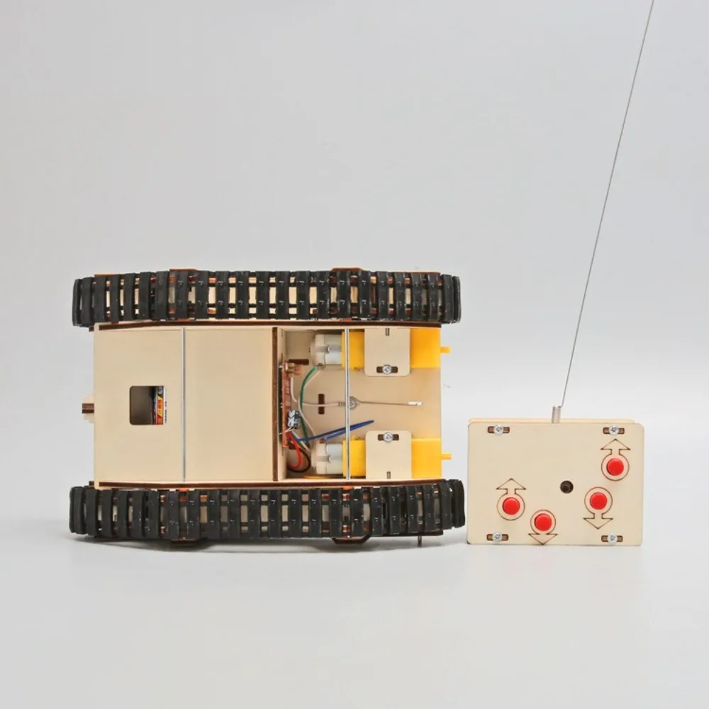 Modelo de tanque de quebra-cabeça 3d com controle remoto, faça você mesmo, motor elétrico de madeira, projeto de construção, tanque rastreado, montagem, presente de aniversário para crianças