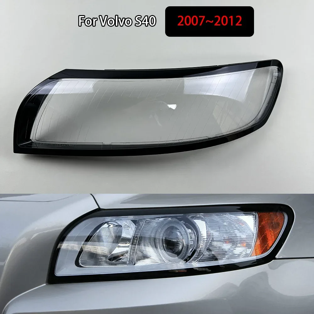 

For Volvo S40 2007~2012 Car Accessories Headlamp Cover Transparent Shade Lamp Headlight Shell Lens Plexiglass
