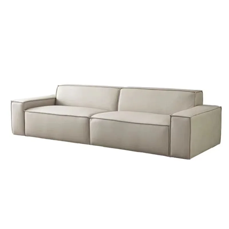 

Italian simple tofu block small apartment living room double cloth sofa beige ins Nordic style sofa design