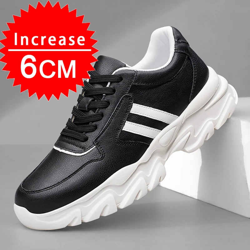 Elevator Shoes for Man Height Increase 6cm Luxury Brand Lift Sports Genuine Leather Men's Hidden Heels Increasing Casual Shoes