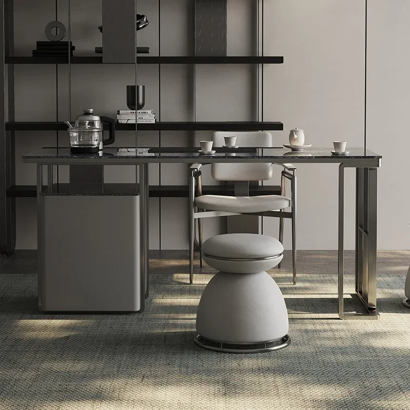 Italian minimalist rock slab combined with modern minimalist household light luxury  tea table