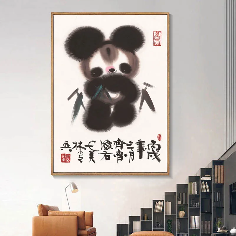 Cartoon Chinese Painting Masterpiece Prints Animal Poster Man Horse Portrait By Han Meilin Dynasty Home Décor