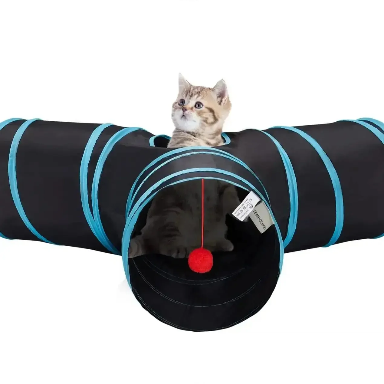 3/5 Way Collapsible Pet Cat Tunnel Tube Toys,Tunnels for Indoor Cats,Kitty Bored Peek Hole Toy Ball Puppy,Kitty,Kitten,Rabbit