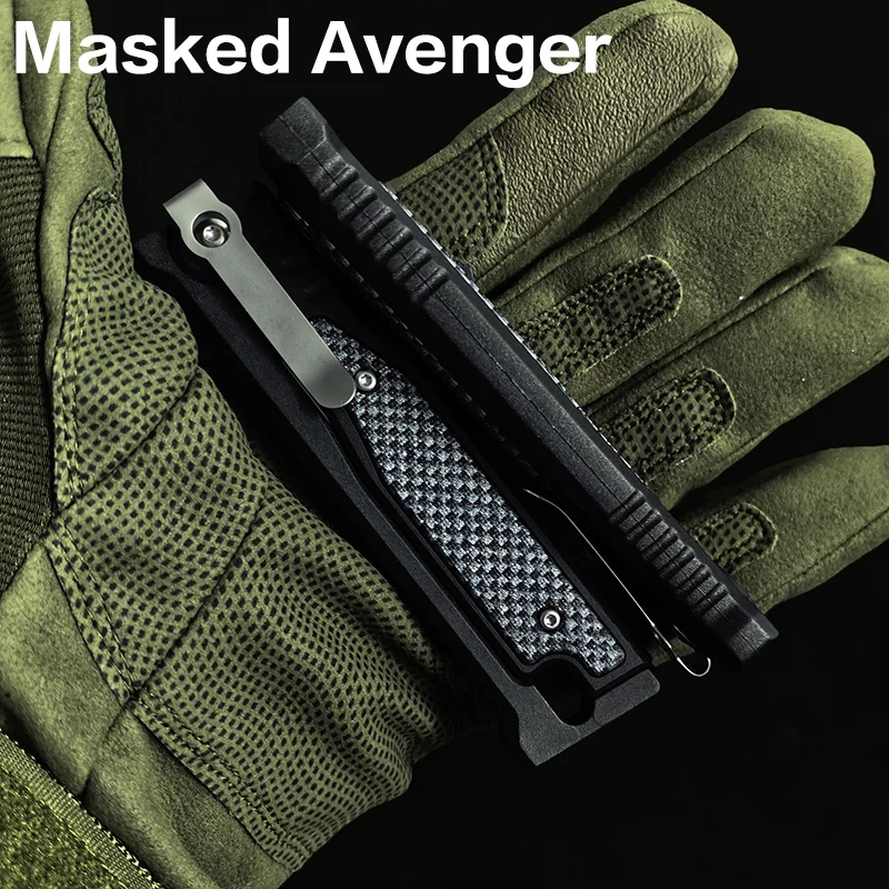 

Masked Avenger Nylon with fiber Handle D2 STEEL Comb nylon tech Utility Folding practice gadget Outdoor EDC Tools