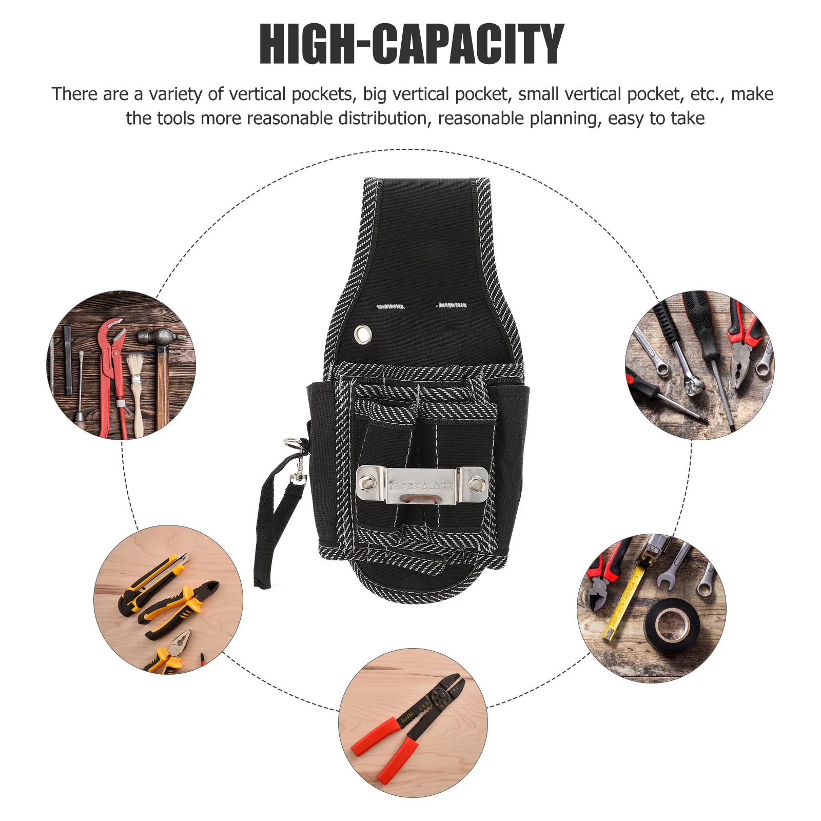 Multi-Functional Waist Bag Compact Design Strong Material Tool Carrier for DIY Projects Construction Sites Work Gear