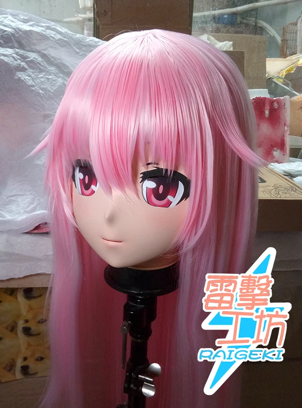 (LJ-111) Customize Character Female/Girl Resin Kig Full Head With Lock Anime Cosplay Japanese Anime Kigurumi Mask