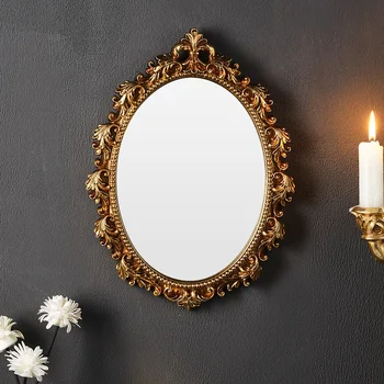 Golden Oval Wall Mirror 1