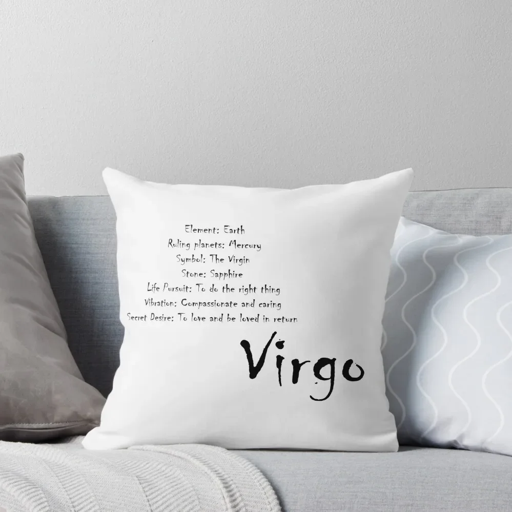 Virgo Traits Throw Pillow christmas pillowcases Embroidered Cushion Cover Cushions Cushion Cover Luxury pillow