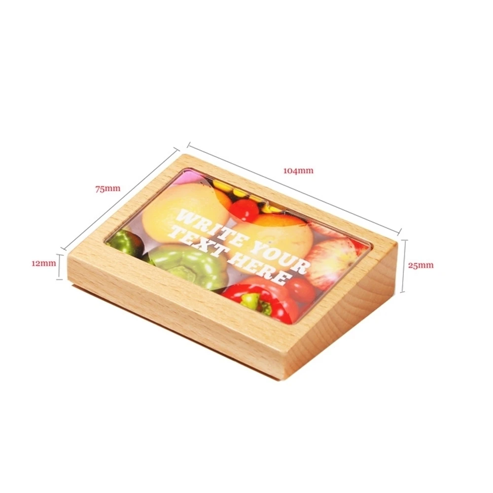90*54mm Ahşap Akrilik Kapak Burcu Poster Kart Çerçevesi Mal Fonksiyonu Fiyat Etiketi Kart Tutucu Çerçeve Masa Masası Burcu Çerçeve