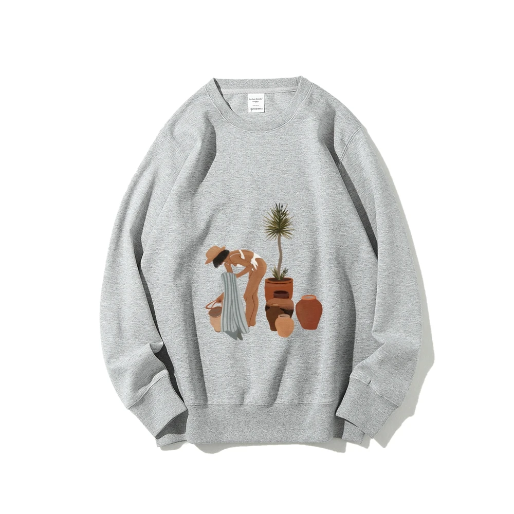 Eco-gecertificeerd biologisch katoenen sweatshirt - Y2K Dames Cute Core, Corporate Casual goedgekeurd comfort